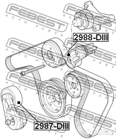 Febest 2987-diii Ролик land rover discovery -10 на