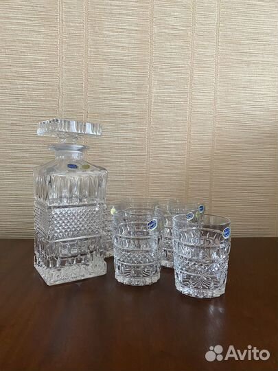 Штоф хрустальный богемия и стаканы