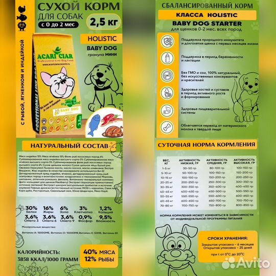 Акари Киар корм для собак мелких пород