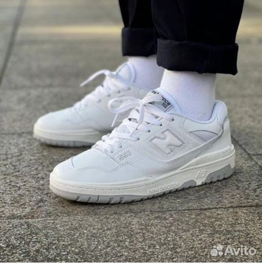 Белые мужские кроссовки new balance 550