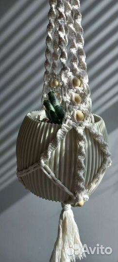 Кашпо для цветов подвесное макраме