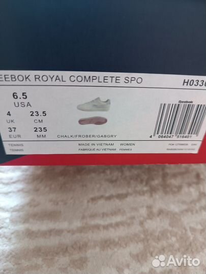 Кеды reebok женские 37