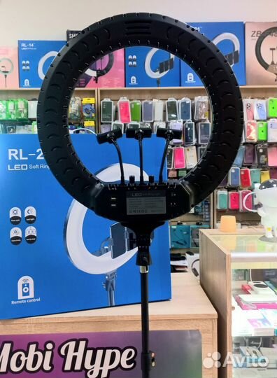 Кольцевая лампа 54 см с усиленным штативом