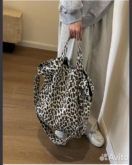 Сумка пляжная леопард