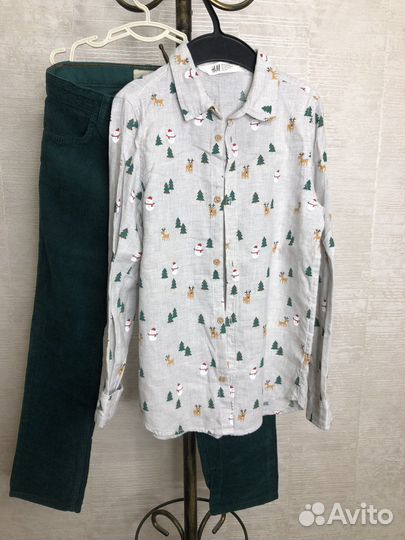 Рубашка 140, брюки 134, H&M, на мальчика, б/у