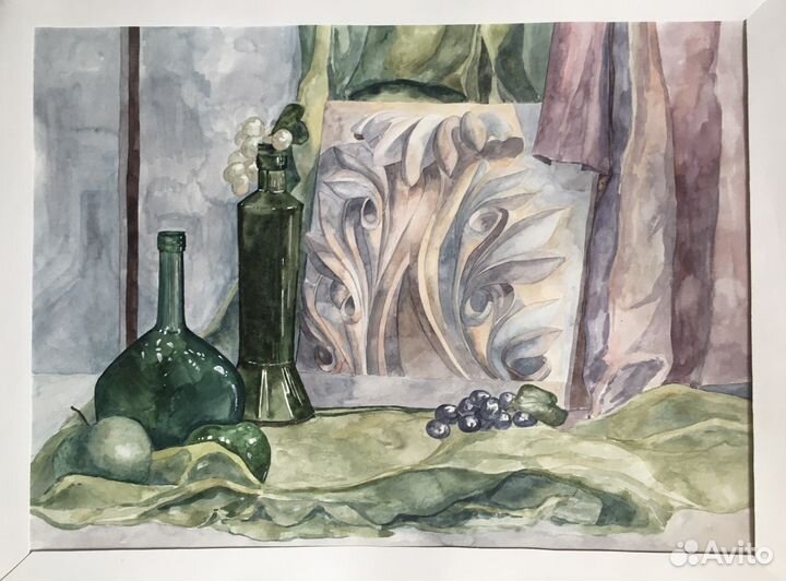 Картина акварелью на ватмане