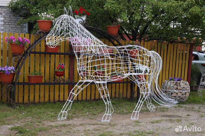 Чертёж лошади из проволоки