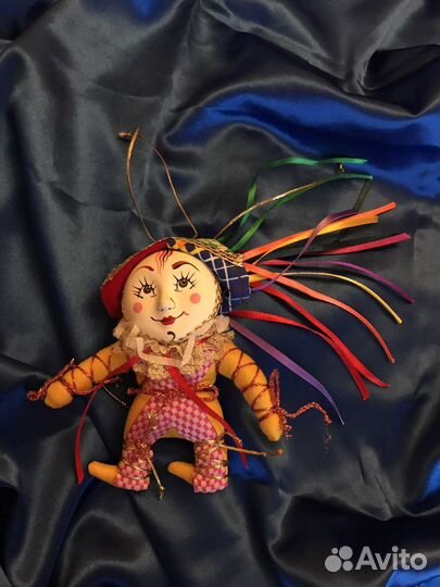 Игрушка новогодняя авторская Шут в шляпе