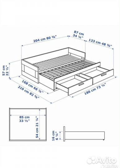 Кровать кушетка IKEA бримнэс