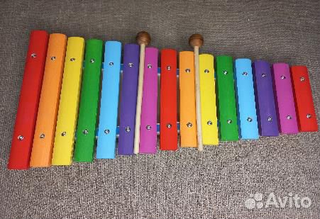 MD-KSC-15P Ксилофон 15 нот, с резонатором, цветной, До, тонировка, Музыка Детям
