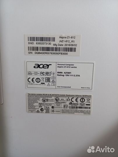 Моноблок acer aspire z1-612