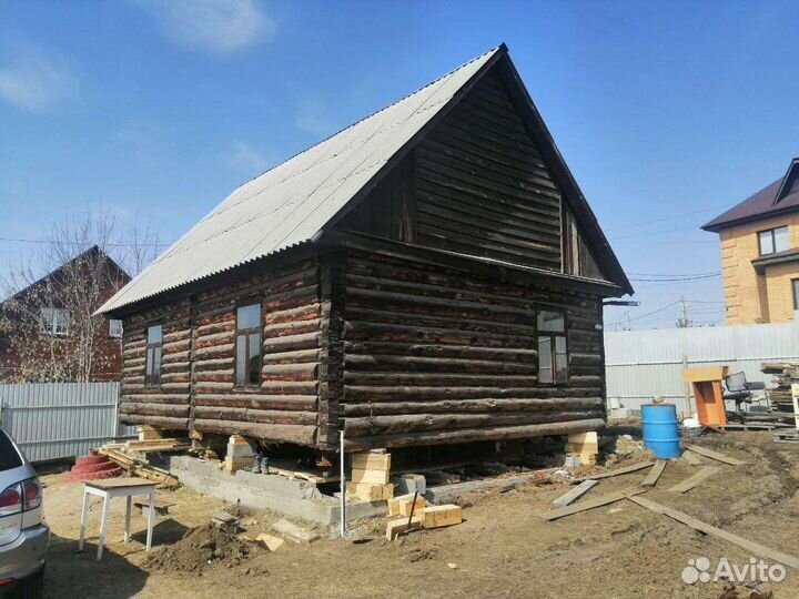 Замена венцов, подъём дома. Строительство. Кровля