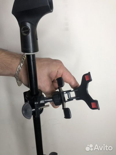 Держатель на микрофонную стойку, телефон/планшет