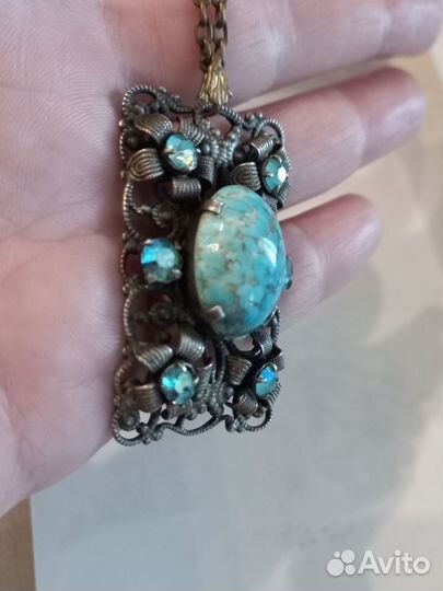 Кулон чехоослования, 2 броши, перстень