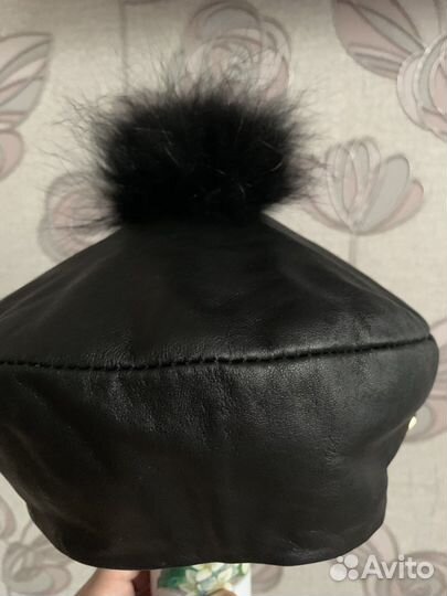 Берет женский натуральная кожа