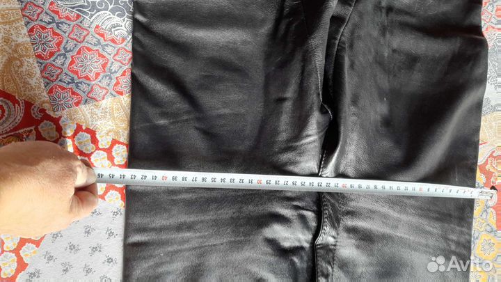 Кожаные брюки женские 46
