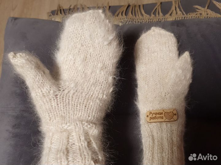 Варежки пуховые,кроличьи