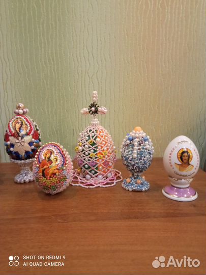 Пасхальные яйца фарфор и бисер