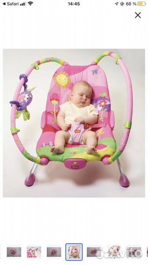 Шезлонг и развивающий коврик тини лав