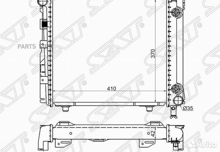 Радиатор охлаждения Мерседес W201 2.3 83-93 без ко