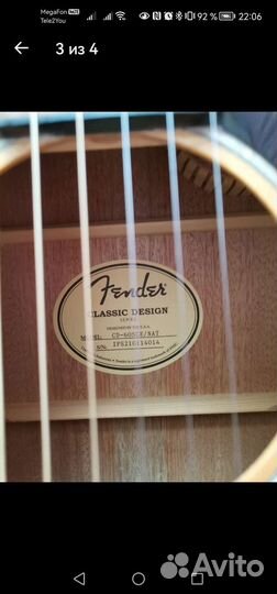Электроакустическая гитара fender