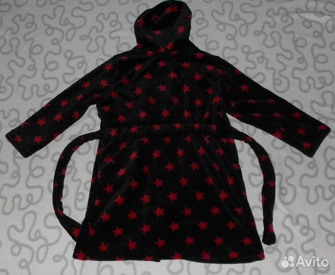 Халат плюшевый с капюшоном Rebel, 116-122 см