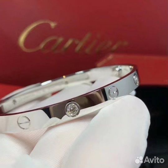 Cartier браслет love, белое золото, 0,42 ct