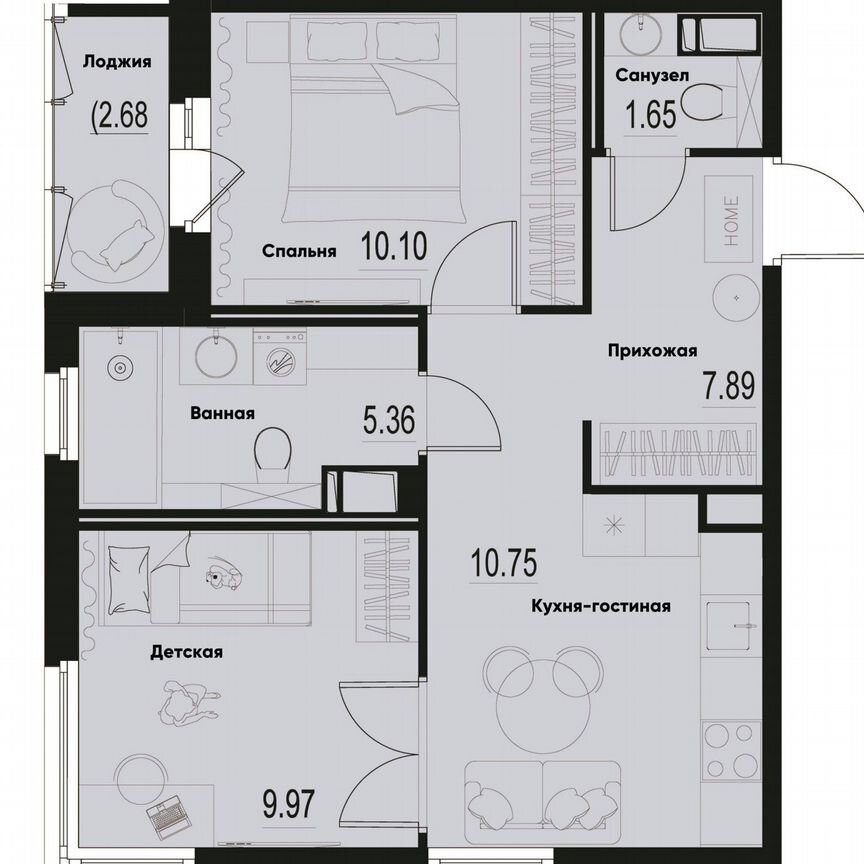 2-к. квартира, 47,1 м², 8/12 эт.