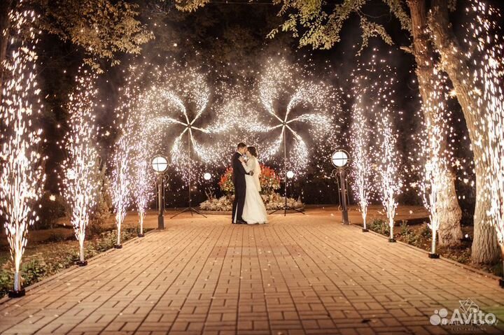 Фейерверк Салют холодные фонтаны на свадьбу