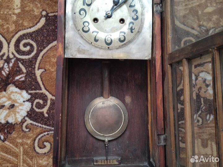 Старинные настенные часы HAU Германия 1910