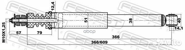 Амортизатор renault logan 04- зад.газ. 24656581