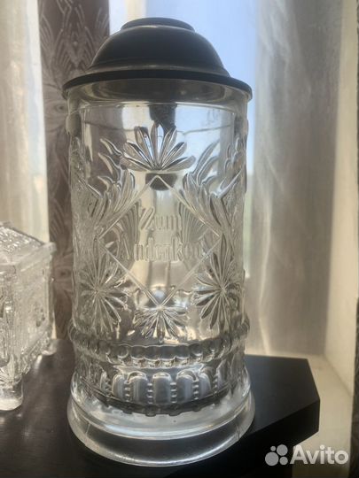 Карты кружка антикварное стекло литье до 1900