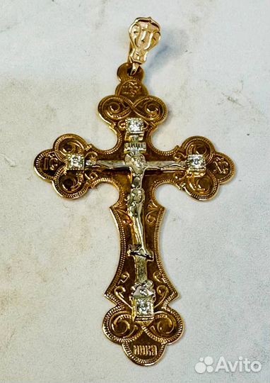 Крест золотой с камнями 585, 6.38*5200 за гр