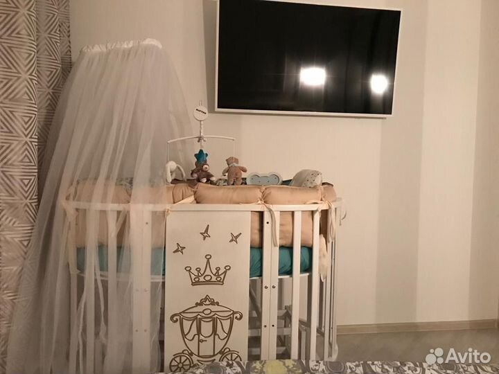 Детская кроватка трансформер с маятником