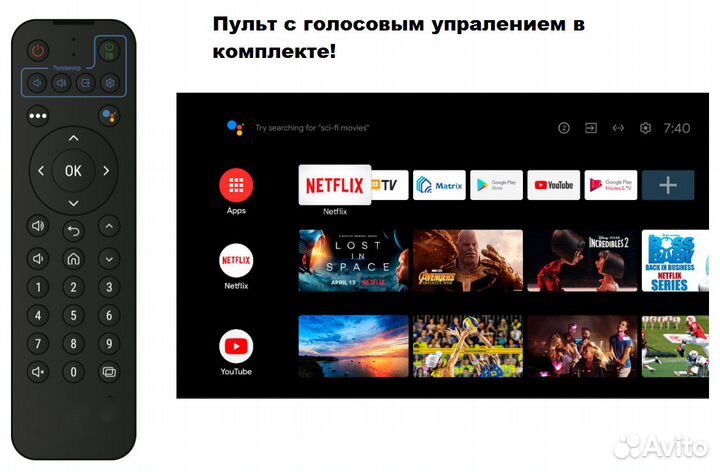 4К-android tv приставка DV8304-С