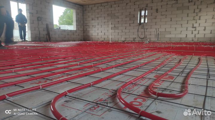 Отопление, Сантехника, Тёплый пол + Стяжка пола