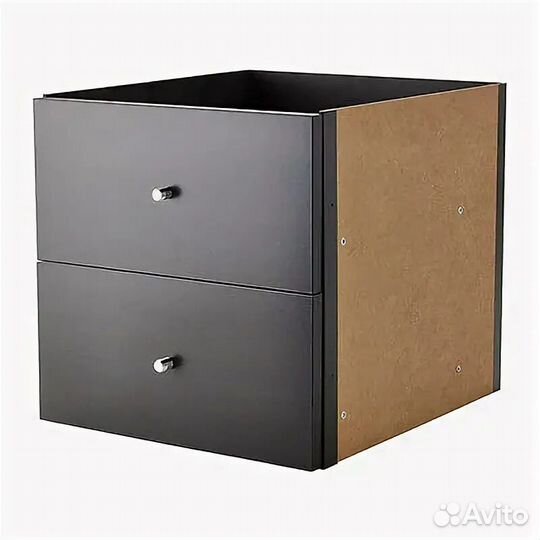 Новые IKEA kallax ящики и дверца черные