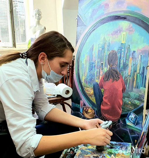 Обучение детей масляной живописи и рисунку дши3