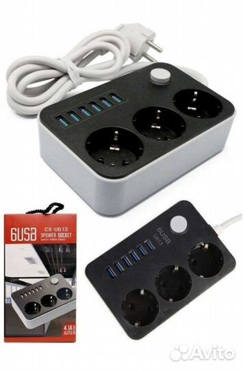 Удлинитель сетевой фильтр с портами usb