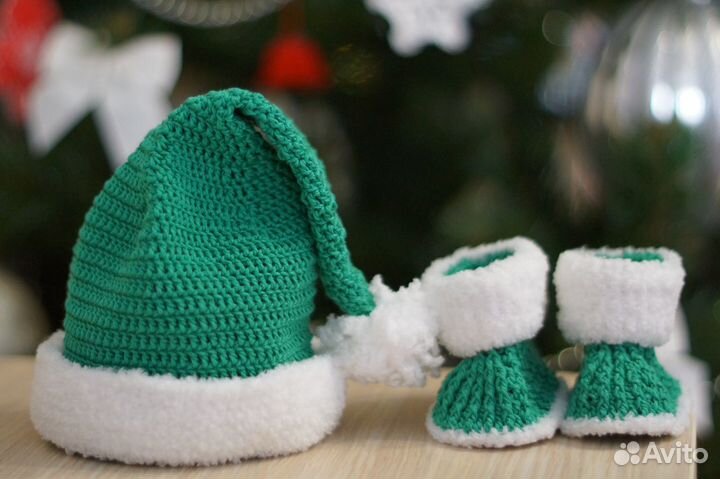 Пинетки, шапочка для фотосессии