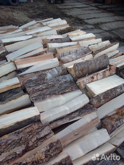 Дрова колотые, тракторная телега