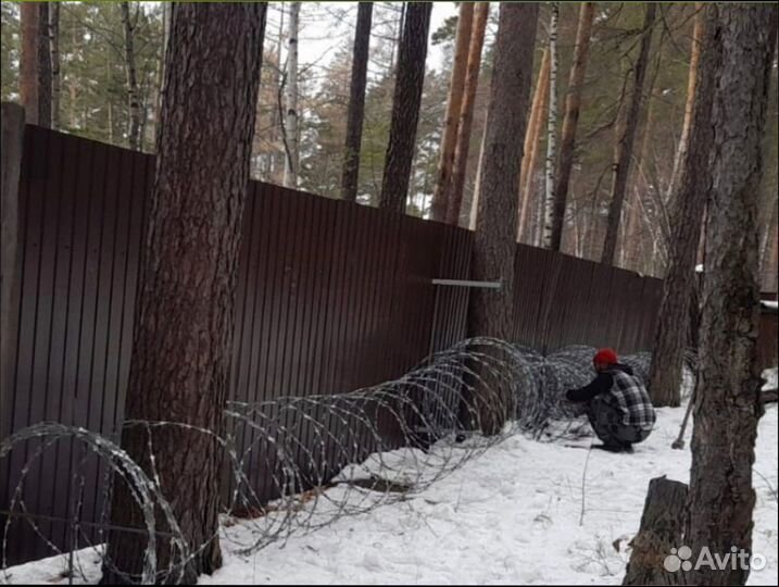 Монтаж Егоза, ограждение сбб колючая проволока акл