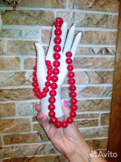 Коралловые новые бусы и браслет