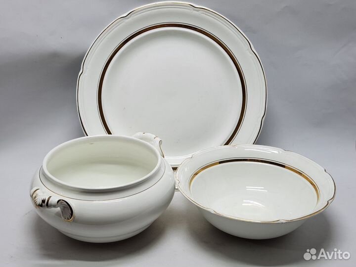 Столовый сервиз 29 предметов зик белый с золотым