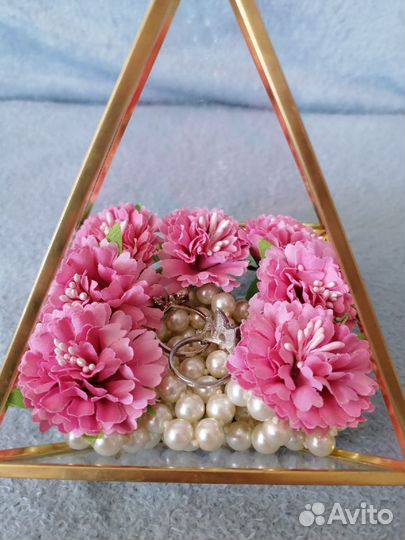 Шкатулка стеклянная для свадебных колец