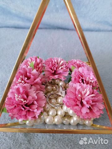 Шкатулка стеклянная для свадебных колец