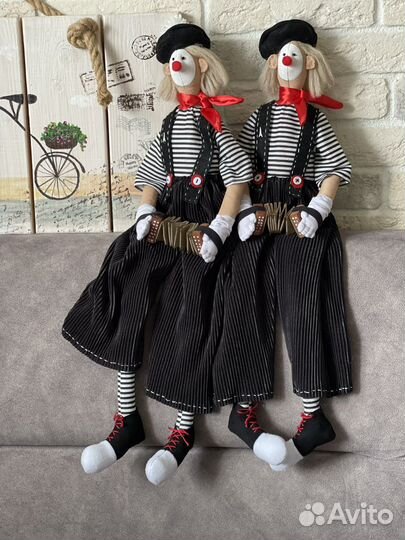 Кукла клоун французский мим