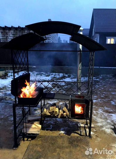 Мангал с крышей