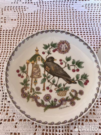 Настенная тарелка птицы Hutschenreuther