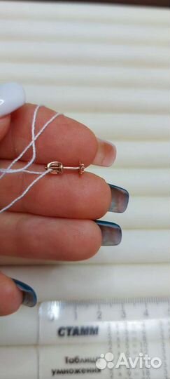 Золотые серьги пусеты новые